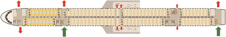 Вторая компоновка салона Boeing 757-300 Condor